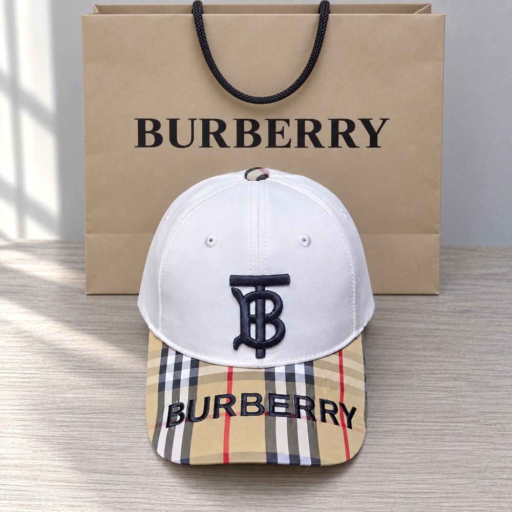Burberry TB Monogram Check Cap - Picture 1 of 6